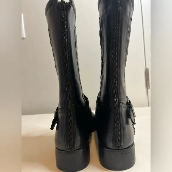 Neiman Marcus Black Leather Mid Calf Boots size 8 1/2 M