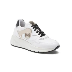NEROGIARDINI White Made In Italy Leather Fashion Wedge Sneakers