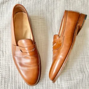 Nettleton | British Tan Camel Leather Penny Loafers