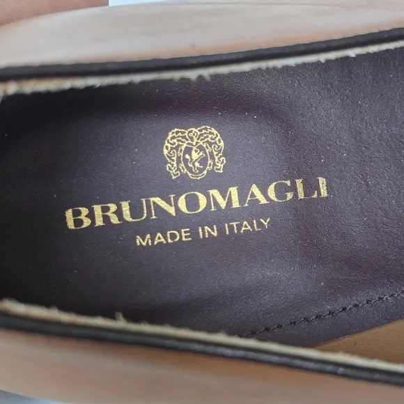 NEVER WORN Bruno Magli Cognac Mineo Leather Penny Loafers Size 9