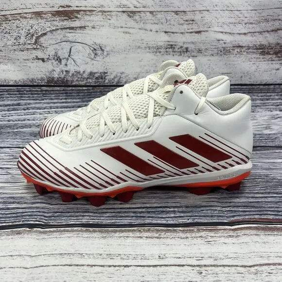 NEW Adidas Freak Md White Team Power Red Football Cleats Sneakers, Men’s Size 11