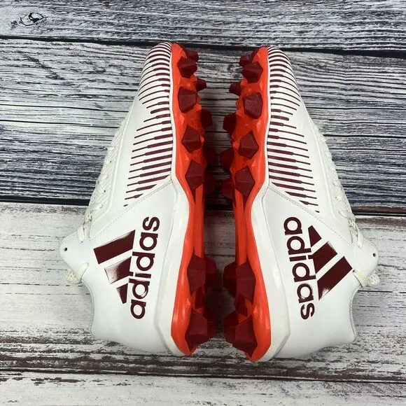 NEW Adidas Freak Md White Team Power Red Football Cleats Sneakers, Men’s Size 11