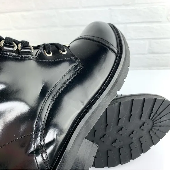 NEW! ALLSAINTS Lira Patent Leather Boots Black Size 38 Women's 8 $299