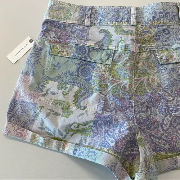 NEW Anthropologie Pilcro Relaxed Pleat Shorts. Size 32 Patchwork Paisley