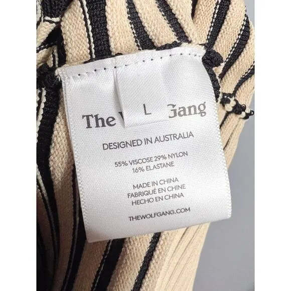 NEW Anthropologie x The Wolf Gang Sunmor Knit Maxi Dress Size Large Black White