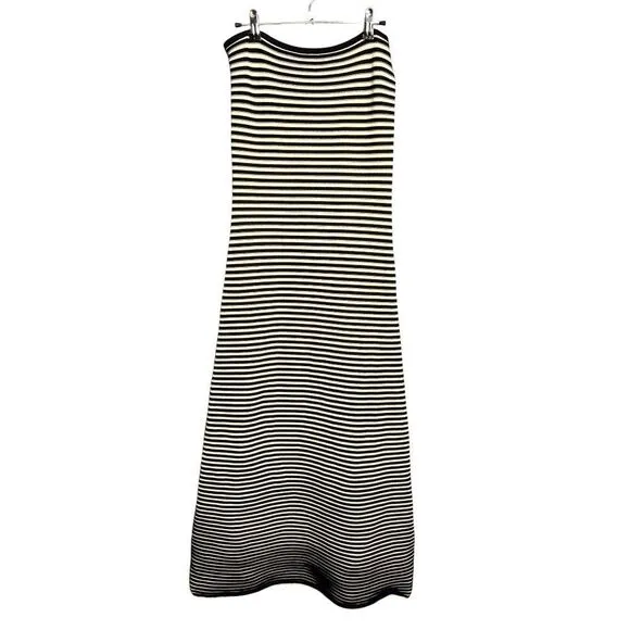 NEW Anthropologie x The Wolf Gang Sunmor Knit Maxi Dress Size Large Black White