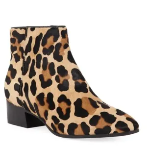 NEW Aquatalia Fuoco Suede Leopard Ankle Boots •7• Calf Hair Booties Italy $495