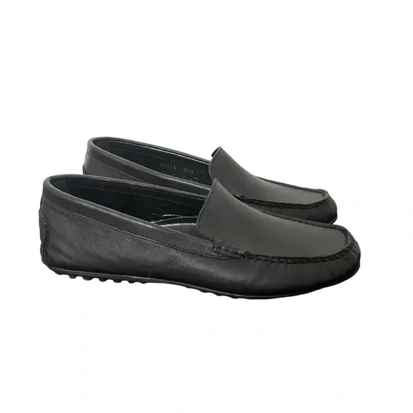 New Aquatalia Karla Moccasin Loafers Driving Black Leather