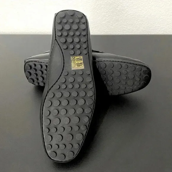 New Aquatalia Karla Moccasin Loafers Driving Black Leather