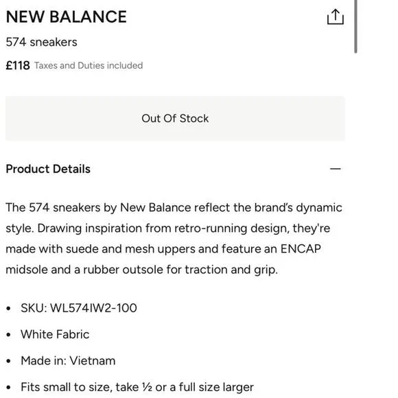 New Balance 574 sneakers for Women - White in UAE | Level...