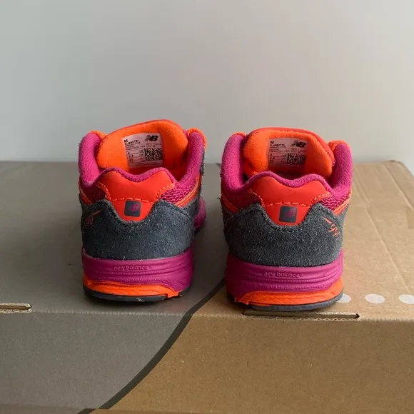 New Balance 990 V5 Pink/Orange Toddler Sneakers- SZ 4 C
