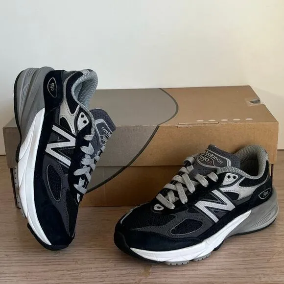 New Balance 990 V6 Black/Grey Kids Sneakers - SZ 13 C