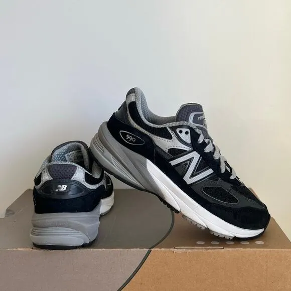 New Balance 990 V6 Black/Grey Kids Sneakers - SZ 13 C