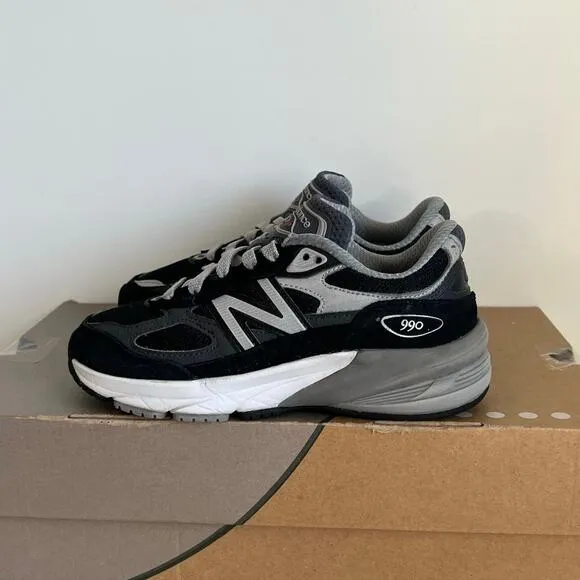 New Balance 990 V6 Black/Grey Kids Sneakers - SZ 13 C