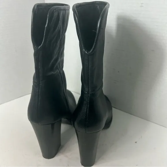 NEW Banana Republic Women’s Leather Chunky Heel Boot Moto Goth Witchy