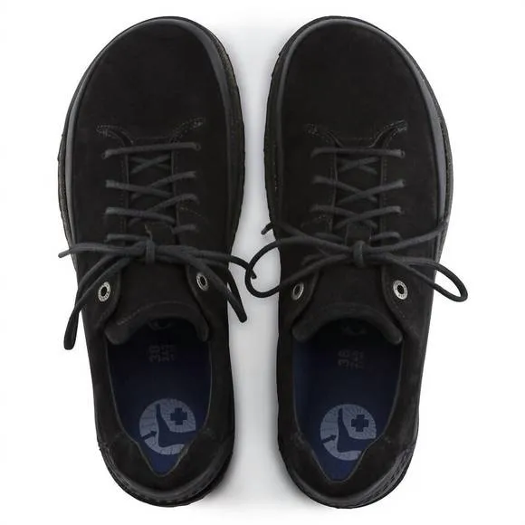 NEW BIRKENSTOCK women's honnef low suede leather sneaker - medium/narrow in blac
