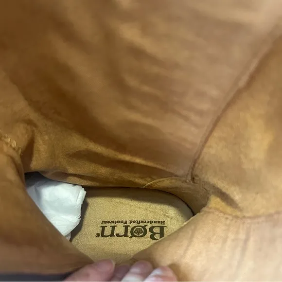 NEW Born Delano Light Brown ‘Tan’ Leather Boot Women's Size 7 Mid Calf Buckle