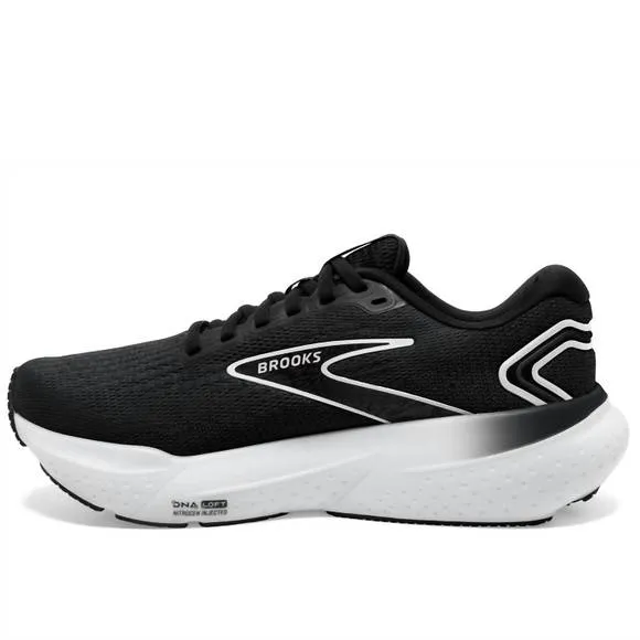 NEW BROOKS men's glycerin gts 21 running sneaker in black/grey/white