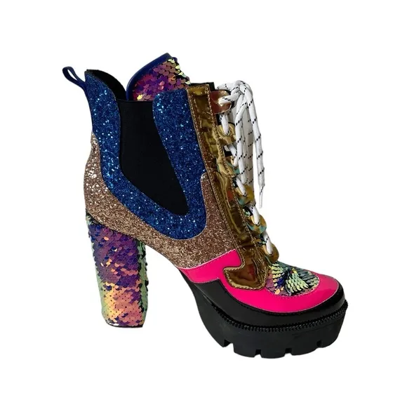 NEW Cape Robbin Nell chunky heel platform ankle boots women size 8.5