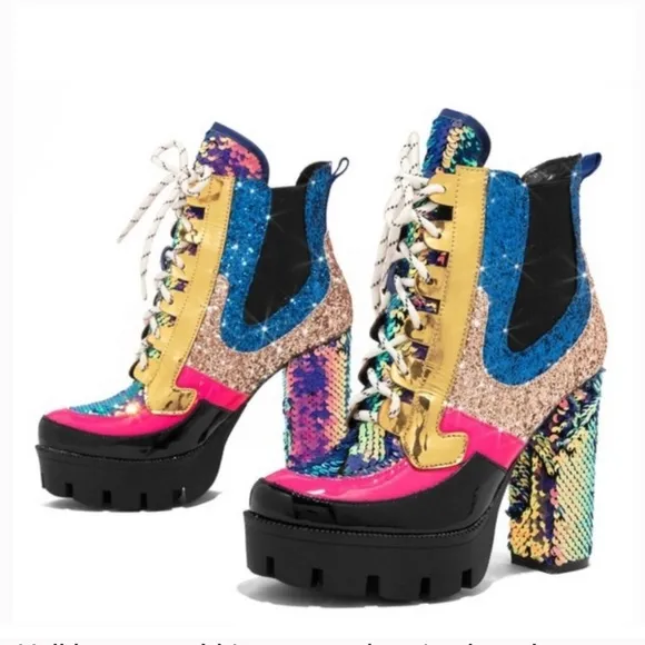 NEW Cape Robbin Nell chunky heel platform ankle boots women size 8.5