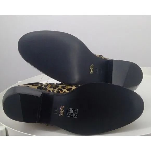 NEW Coach Calf Hair Leopard Print Boots