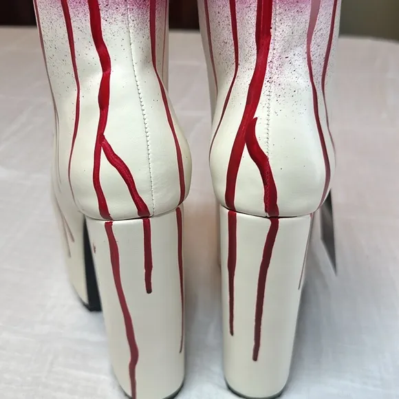 New Dolls Kill Red Carrie Bloody Prom Queen Platform Boots