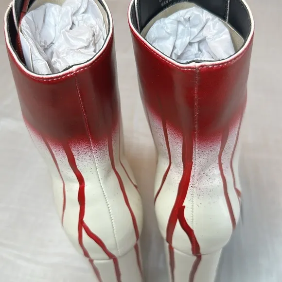 New Dolls Kill Red Carrie Bloody Prom Queen Platform Boots