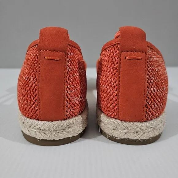 NEW Eileen Fisher Mews Espadrilles Sandal Orange Knit Leather Size 9
