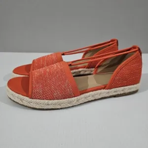 NEW Eileen Fisher Mews Espadrilles Sandal Orange Knit Leather Size 9