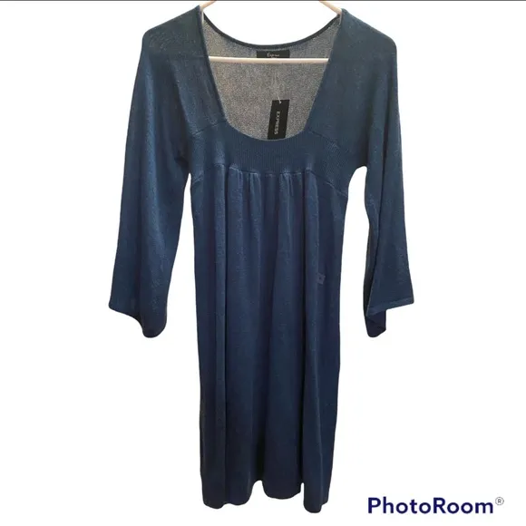 NEW EXPRESS RELAXFIT BLUE KNIT SWEATER DRESS  ⭐️⭐️⭐️⭐️⭐️