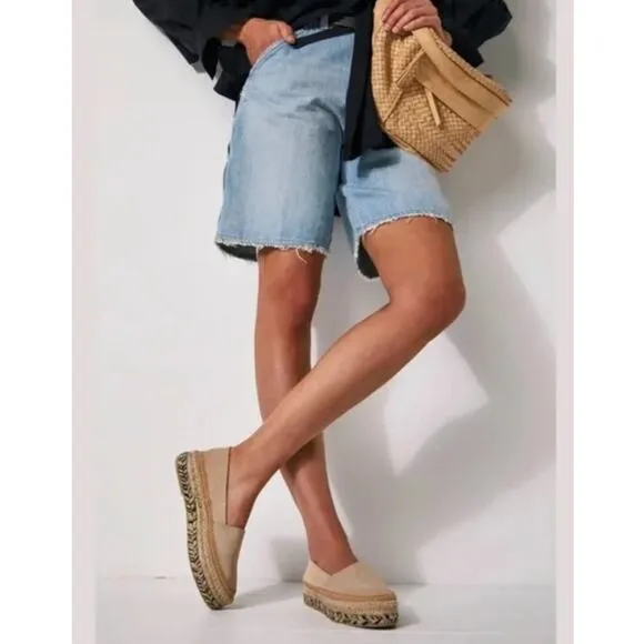 New! Free People Eden Double Stack Espadrilles - Size US 7.5 / EU 38