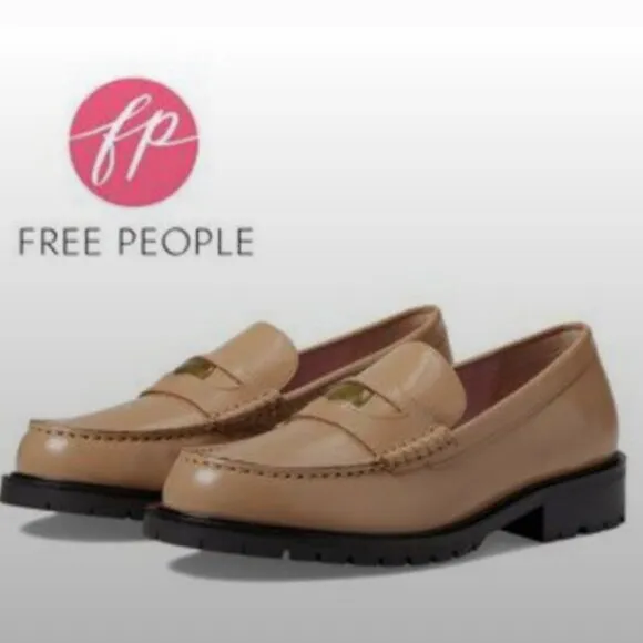new Free People Liv LEATHER loafers  in Camel  3T79