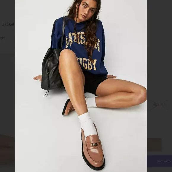 new Free People Liv LEATHER loafers  in Camel  3T79