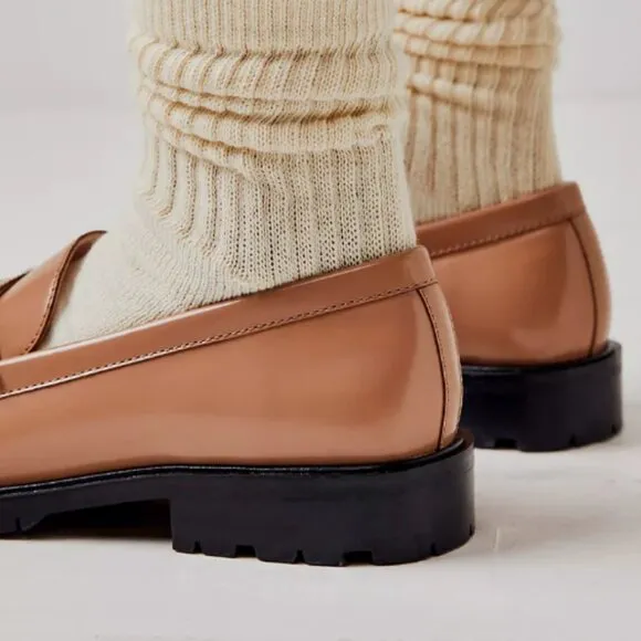 new Free People Liv LEATHER loafers  in Camel  3T79