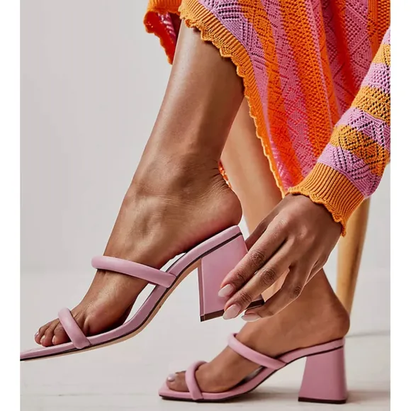 New Free People Parker Double Strap Heel Perfect Pink $128 - EU 38 (US 7.5) M