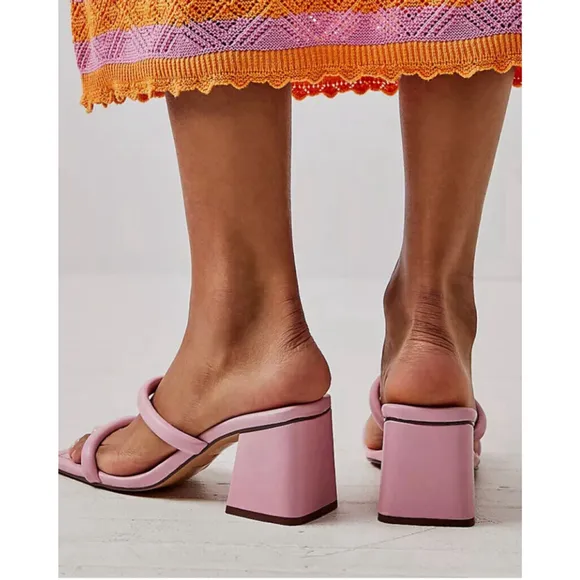 New Free People Parker Double Strap Heel Perfect Pink $128 - EU 38.5 (US 8) M