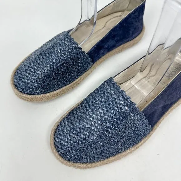 NEW Geox Modesty Blue Suede Textile Espadrille Flats, Size 5, MSRP $150