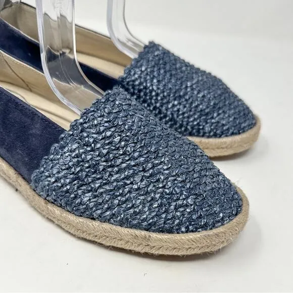 NEW Geox Modesty Blue Suede Textile Espadrille Flats, Size 5, MSRP $150