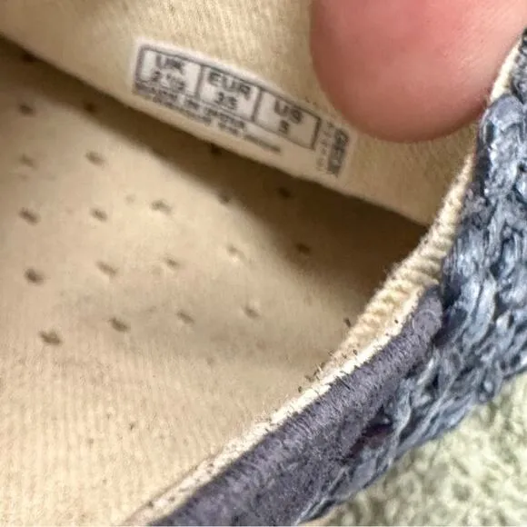 NEW Geox Modesty Blue Suede Textile Espadrille Flats, Size 5, MSRP $150