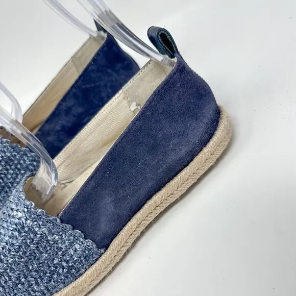 NEW Geox Modesty Blue Suede Textile Espadrille Flats, Size 5, MSRP $150