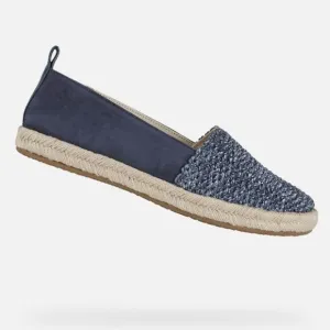 NEW Geox Modesty Blue Suede Textile Espadrille Flats, Size 5, MSRP $150