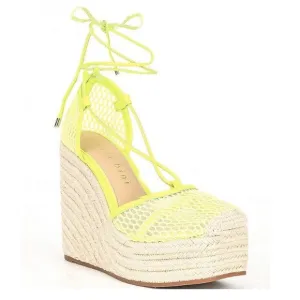NEW Gianni Bini Santoro Mesh Ankle Wrap Platform Wedge Espadrilles Sz. 12