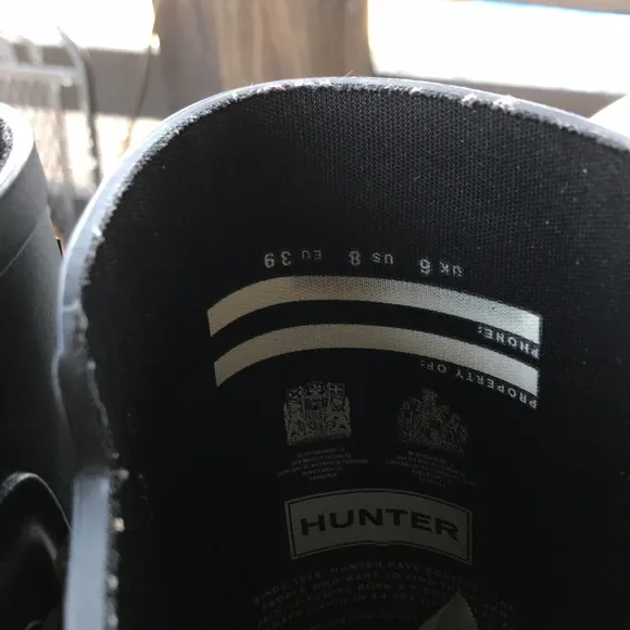 New HUNTER Black Calf Length Boots