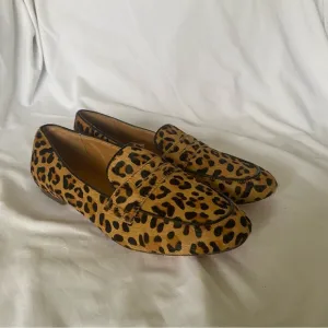 *NEW* J. Crew Calf Hair Animal Print Penny Loafers Size 6.5