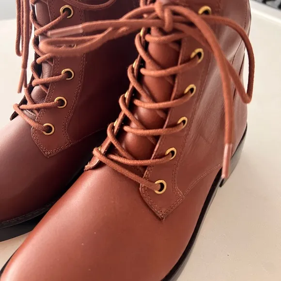 *New J. Crew Leather Lace-up Knee High Boots