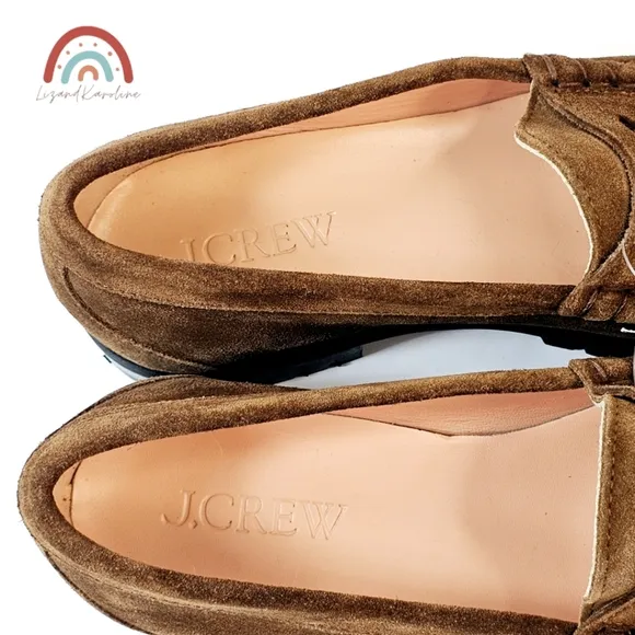 New! J. Crew Winona Lug Sole Penny Loafers in Suede