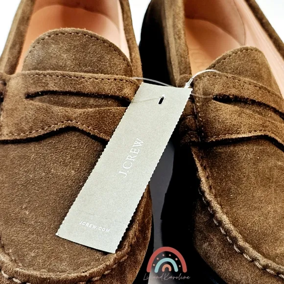 New! J. Crew Winona Lug Sole Penny Loafers in Suede