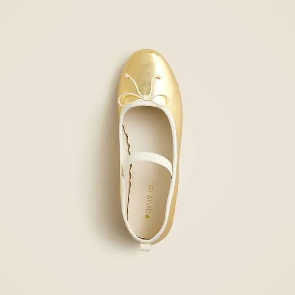 NEW J.CREW girls strappy ballet flats in gold