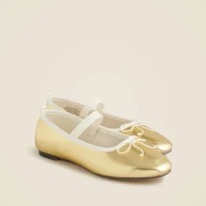 NEW J.CREW girls strappy ballet flats in gold