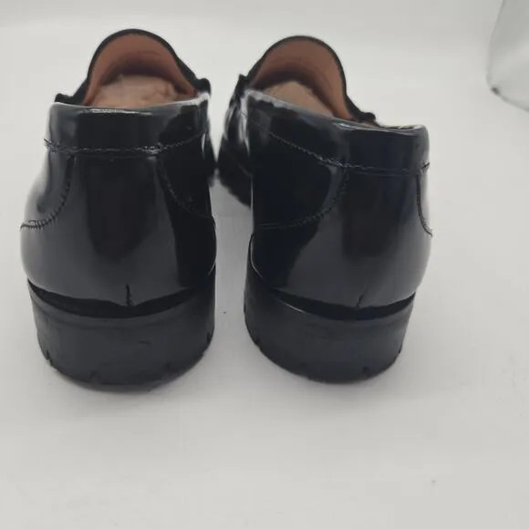 New J.Crew Winona Lug-Sole Penny Loafers in Spazzolato Leather in Black Size 9